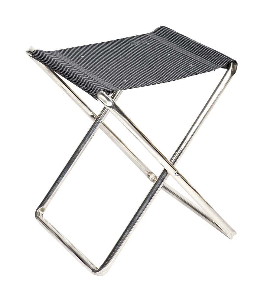 1148061 An extremely sturdy and comfortable stool/footstool. In combination with a support sheet M-201 this stool can also be used as a side table. Easily to fold and compact to store (LxWxH: 63x42x5 cm). Seat height: 50 centimetres. Seat width: 43 centimetres. Seat depth: 43 centimetres. Maximum load bearing capacity: 90 kilogram.