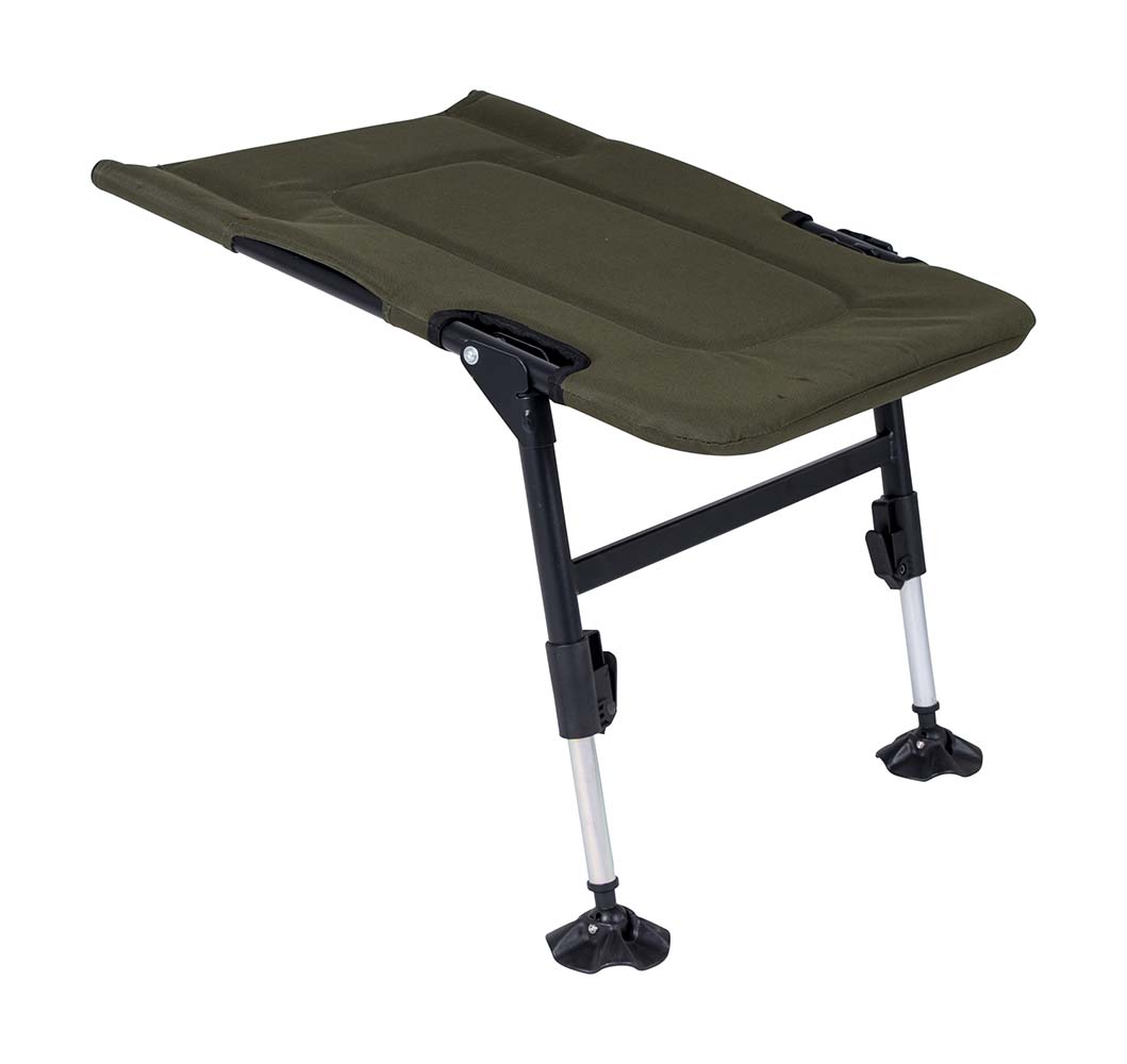 1204102 Collapsible ottoman made of padded 600D Polyester. Suitable for the Bo-Camp fishing chair Carp 1204100 and equipped with a height adjustable steel frame. In addition, the legs are independently adjustable so that it stands firmly on any surface.