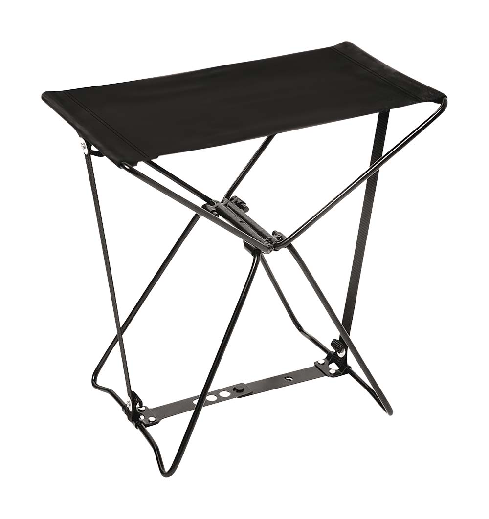 1204580 An extremely compact wire fishing stool. This stool is extra sturdy and easy to fold and carry. Folded up (LxWxH): 22x18x3 centimetres. Maximum load: 80 kilogram.