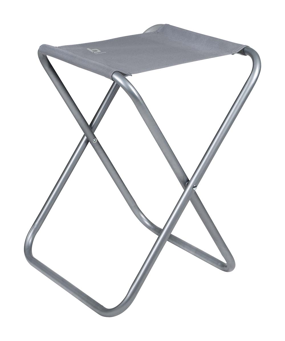 1467350 A very sturdy and stable stool. This stool has a steel frame and a comfortable nylon seat cover. With a hard top, this stool can also be used as a side table. Easy to fold and compact to store