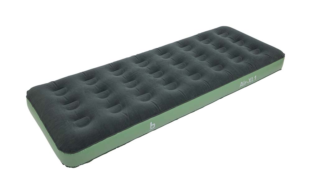 3107000 A comfortable, durable and extra long air mattress. Has a large filling opening with double valve. This allows the air mattress to rapidly inflate and deflate. Equipped with an extra soft velours top layer for extra comfort.