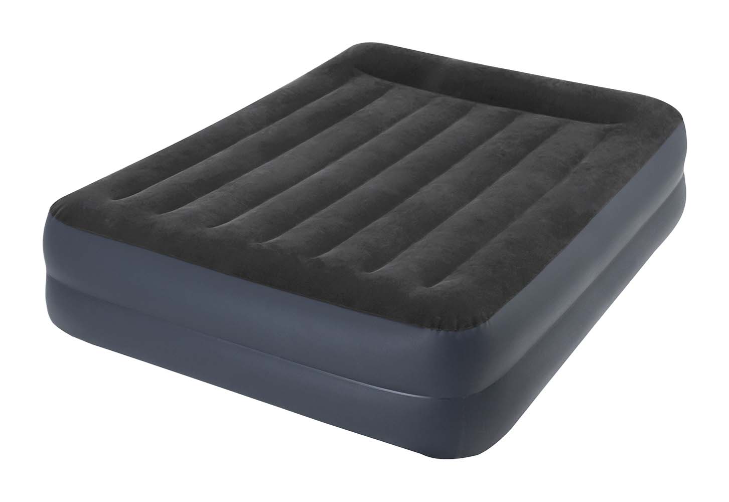 3264124 A luxurious double layer 2 person air mattress. This mattress is inflated in 3 minutes with the built-in electric pump. Because of the extremely soft and water repellent top layer, and integrated pillow this air mattress provides a high level of comfort. The mattress is also extra sturdy and strong because of the use of Dura-Beam® dividers. The dividers have been replaced by thousands of rock-solid polyester threads, so the dividers can no longer break. Comes in a handy carry bag.