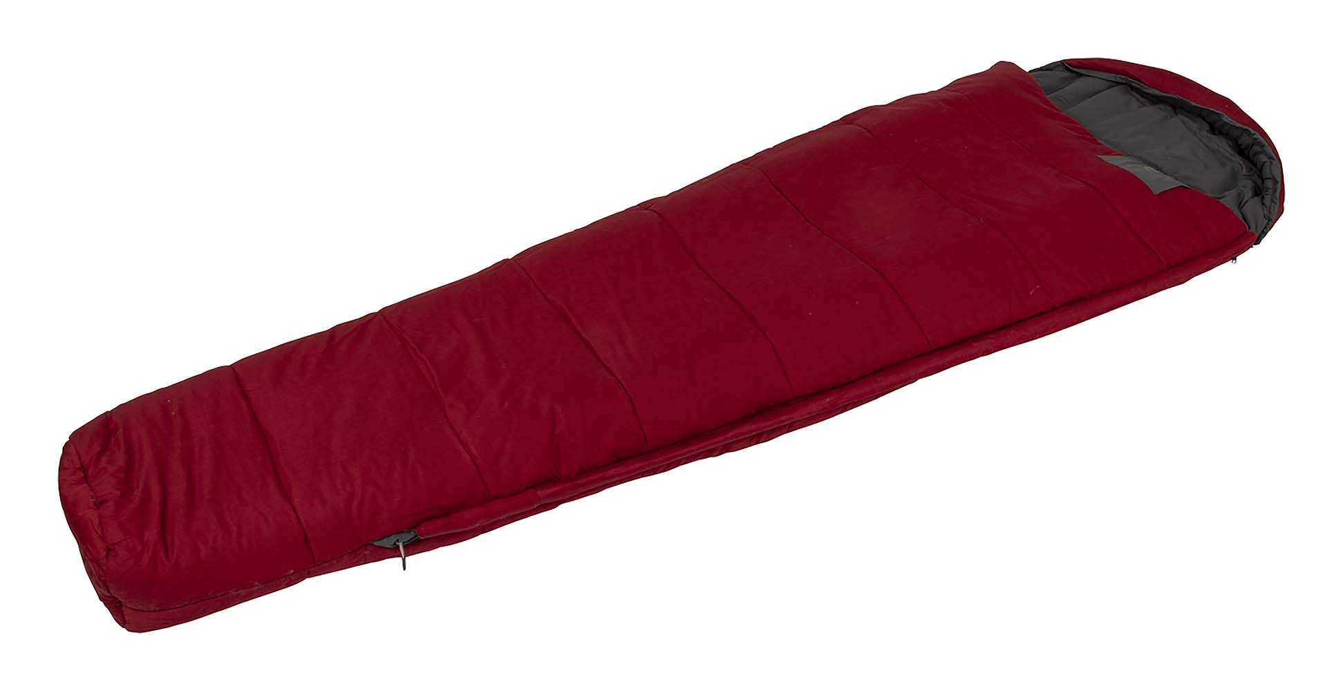 3605898 "A very luxurious mummy sleeping bag with a warm and cool side. A 'warm side of extra soft brushed polyester. A 'cool lace' with very luxurious satin cotton. The sleeping bag can be used both straight and inside out. In addition, the sleeping bag is provided with extra insulation through 2 layers of a total of 400g/m² high quality microfiber siliconized filling. Comfortable from approx -4 degrees, usable from approx -1 degrees."