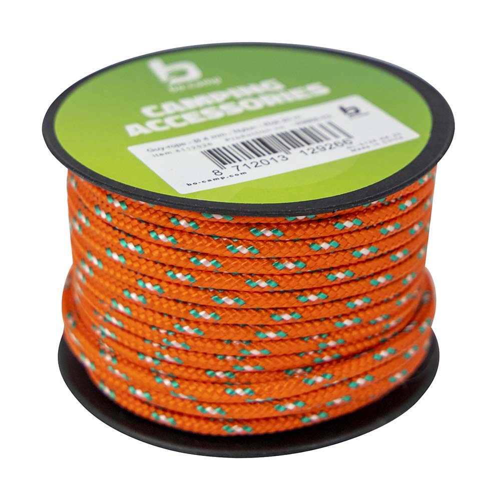 4112926 "Orange cord of 20 meters on a role. This cord is made of strong durable nylon Doesn't shrink or stretch under the influence of rain and/or sun"