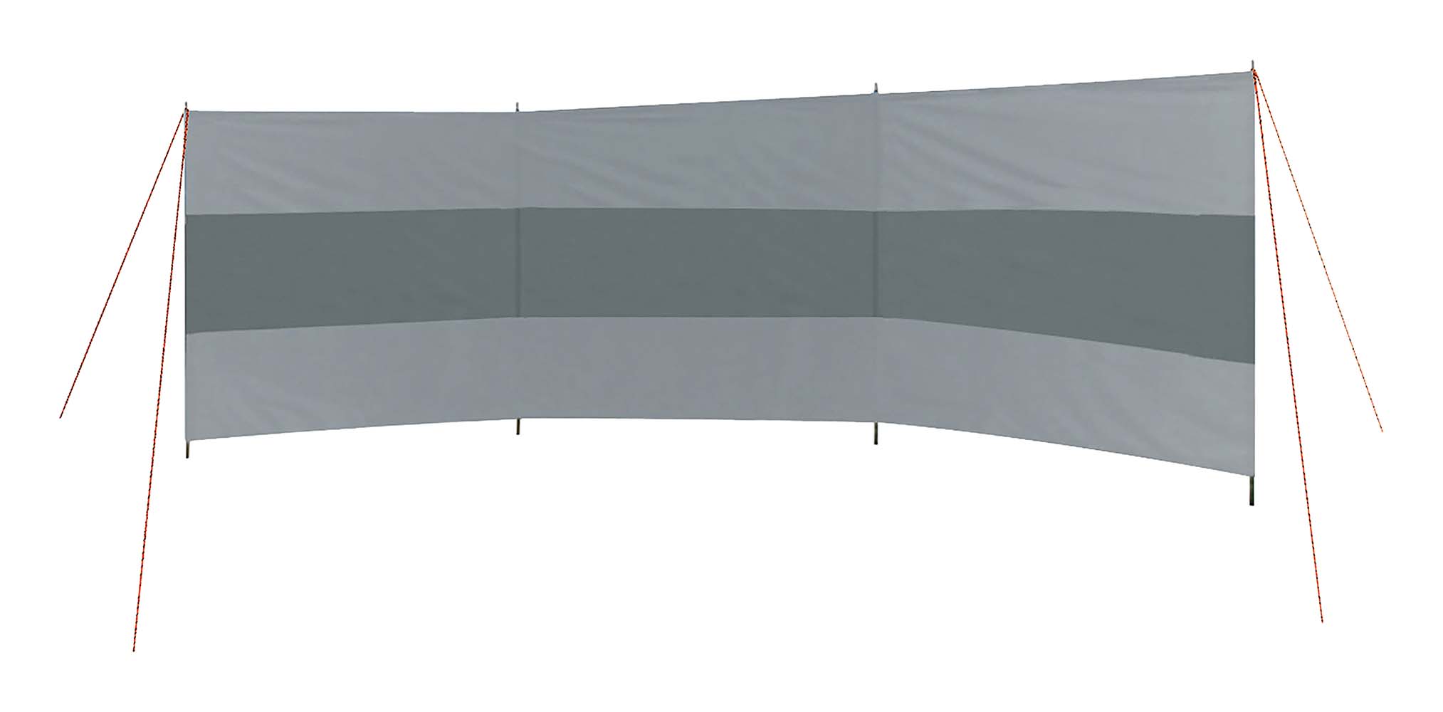 4367627 A luxurious and extra stable 3-sided windbreak. Made of sturdy 150D Polyester with galvanized stronger steel poles. Equipped with a UV resistant coating. Ideal against the wind, against the sun or to sit out of sight. Because the windbreak consists of 3 compartments, the angle can be adjusted to any situation. The screen has a modern look and is equipped with upper beams for extra stability. Comes complete with a carrying bag, with guy ropes and pegs.