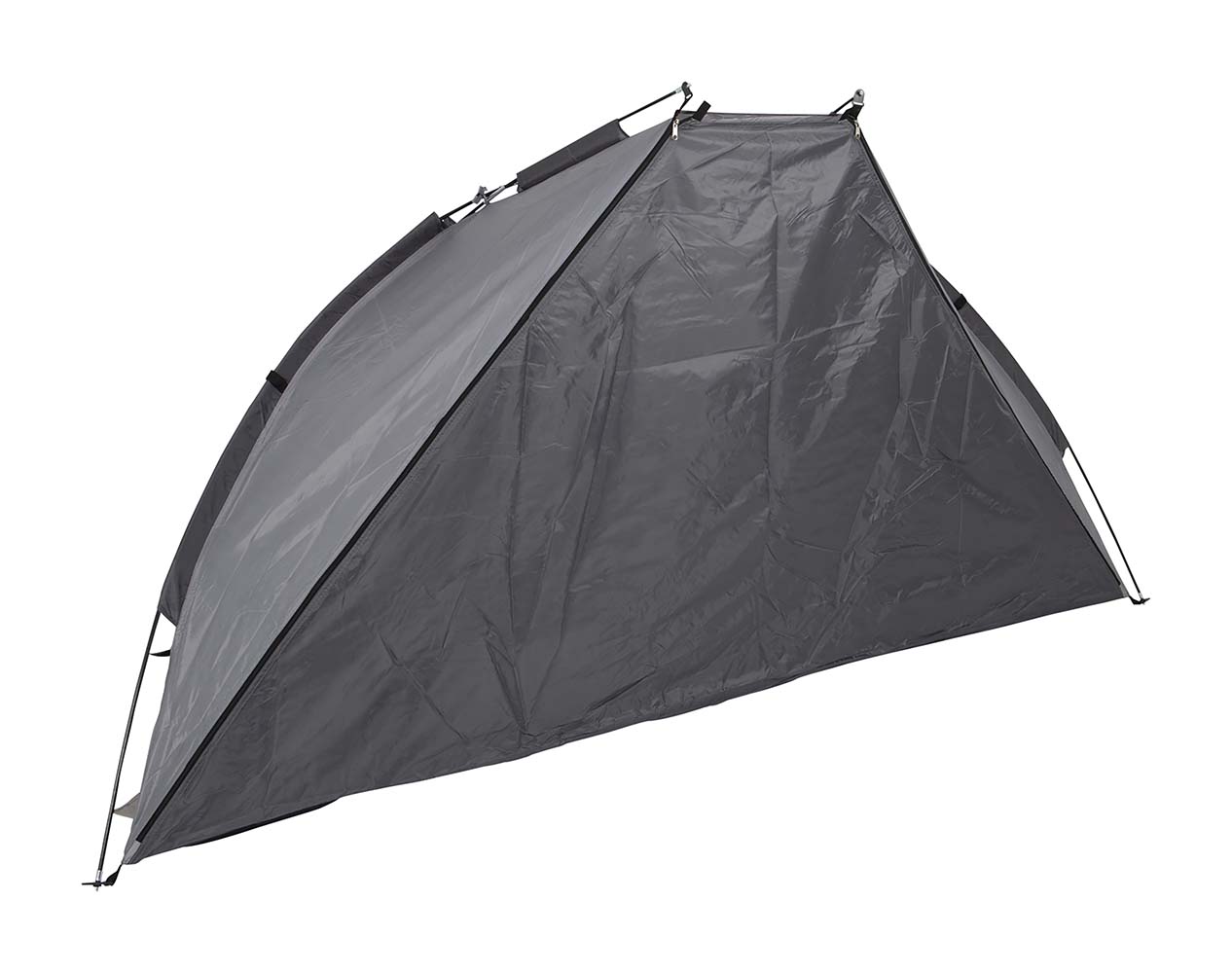 4367672 Super convenient tent for a day out. The beach tent is easy and quick to set up. In addition, the beach tent can be completely closed off. This prevents sand from entering the tent and allows items to be stored out of sight. The beach tent is made of strong 170t polyester and has a waterproof and tear-resistant PE groundsheet. The tent has a window for extra ventilation. This can also be closed if required. Includes pegs and a handy carrying bag.