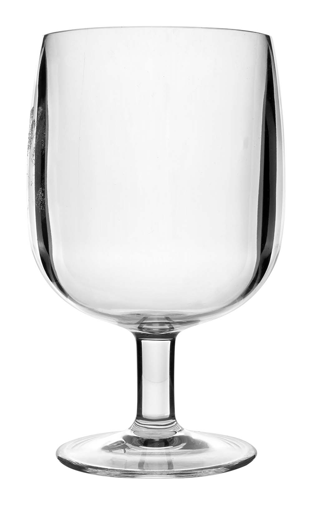 6101401 A set of 4 compact stackable wine glasses. Made of strong plastic, virtually unbreakable and lightweight. The glasses are BPA free.