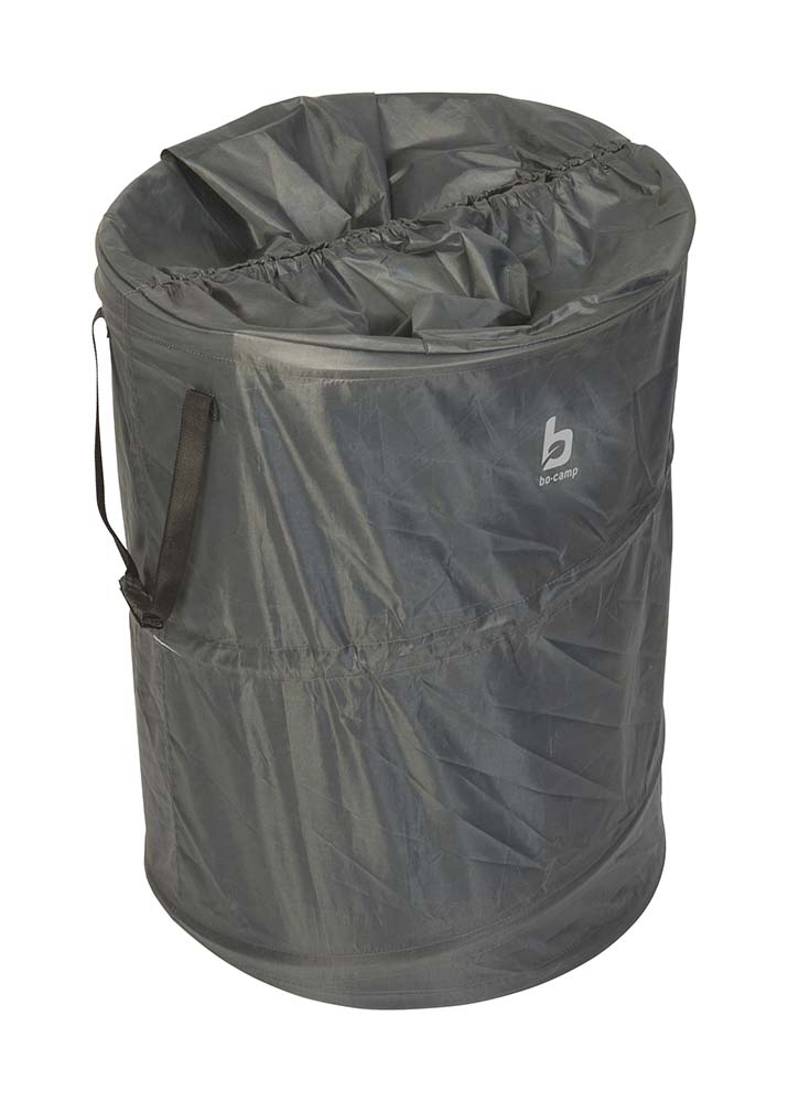6325568 A compact pop-up laundry bag. Can be completely closed off with the drawstring and features convenient carrying straps. After use it folds compactly and can be carried in the accompanying storage cover.