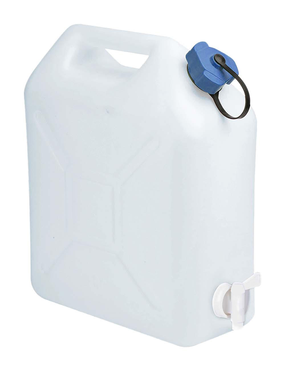 6603645 A jerrycan with a tap. With strong walls, a breather cap and a movable tap for pouring.