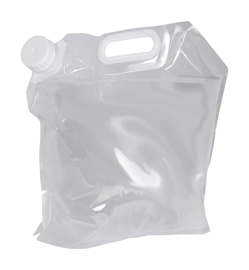 6681140 A very handy folding jerry can. When empty the water bag is easy to carry. Very easy to fill and seal using the screw cap. The jerrycan is BPA free.