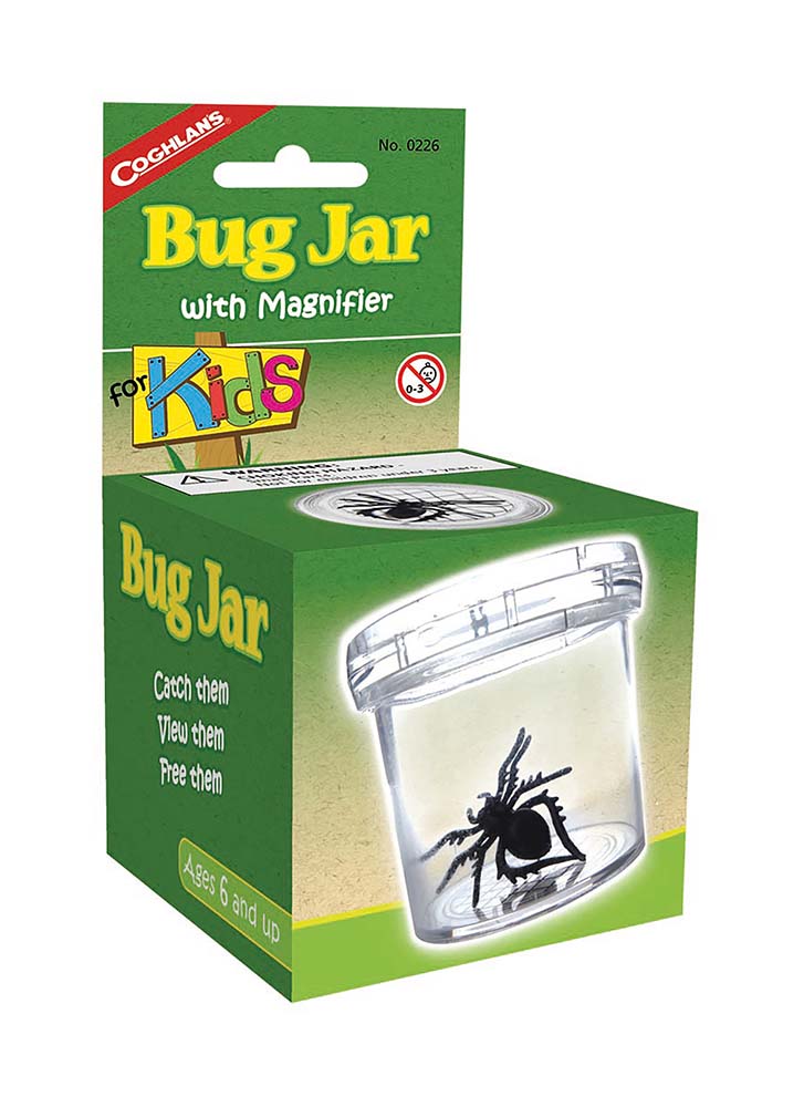 7690226 Een bewaardoosje voor insecten. Dit bewaardoosje is speciaal voor kinderen om insecten in te plaatsen en te bestuderen. Het doosje bevat een vergrootglas in het deksel.