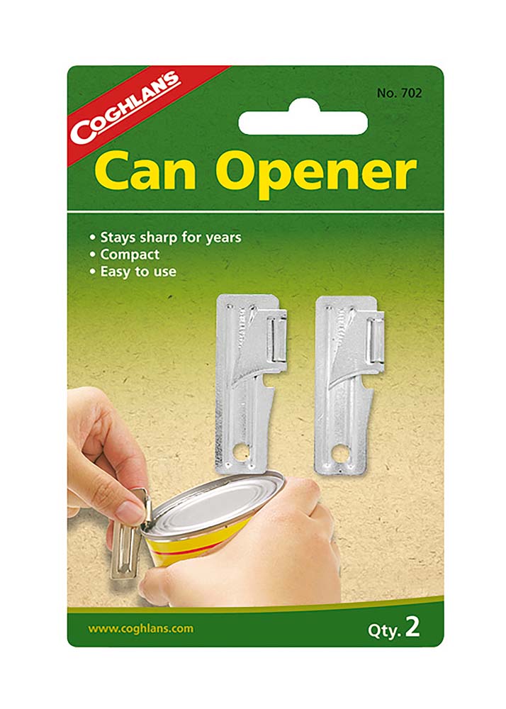 7690702 The ideal, handy and compact can opener that will last for years. Just a small piece of nickel ensures that cans are opened easily. A notch that hooks behind the edge of the can enables the lid to be cut with leverage. By moving the opener to the end of this cut, it can be increased step by step until the entire lid is removed. Packed in units of 2.