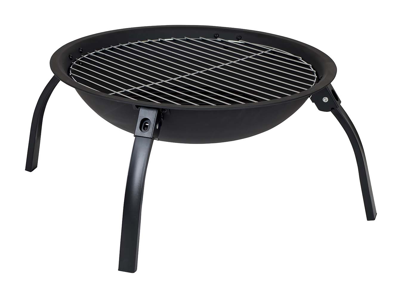 8108500 A traditional fire bowl and barbecue in one. You can make a fire in this very sturdy bowl. The grilling grid combined with the fire bowl makes for a great barbecue. Thanks to the fold-out legs, the fire bowl is easy to carry and store.