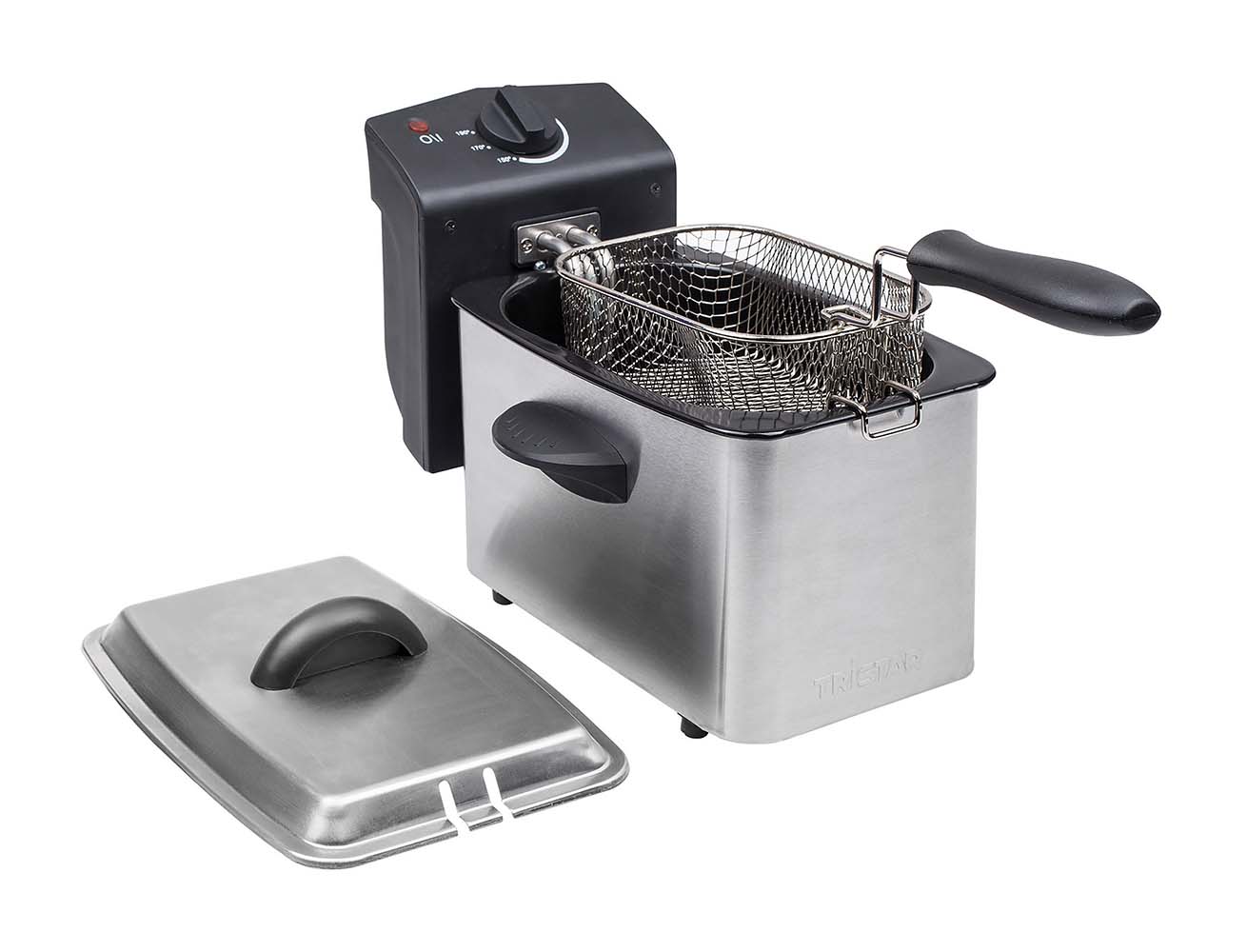 8500515 Handy, compact deep fryer. Ideal for frying smaller portions of fries and snacks. The compact size makes this deep fryer ideal for travel, camping or on a boat. The removable inside pan makes the deep fryer easy to clean. Fitted with an adjustable thermostat (up to 190 degrees) and overheating safety cut out. 800 Watts, 230 Volts.