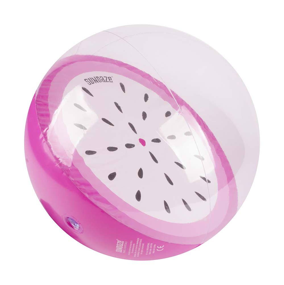 9510012 Inflatable ball with trendy passion fruit design. Easy to inflate, including repaircap.